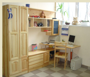 Шкаф в детскую комнату для детской одежды и школьных принадлежностей