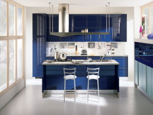 Выбор цвета для интерьера кухни (синий)